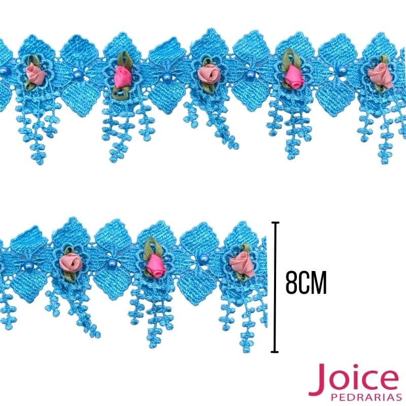 1-2 Renda De Guipír 8cm Com 1Metros ref:ply-6 - Imagem 1