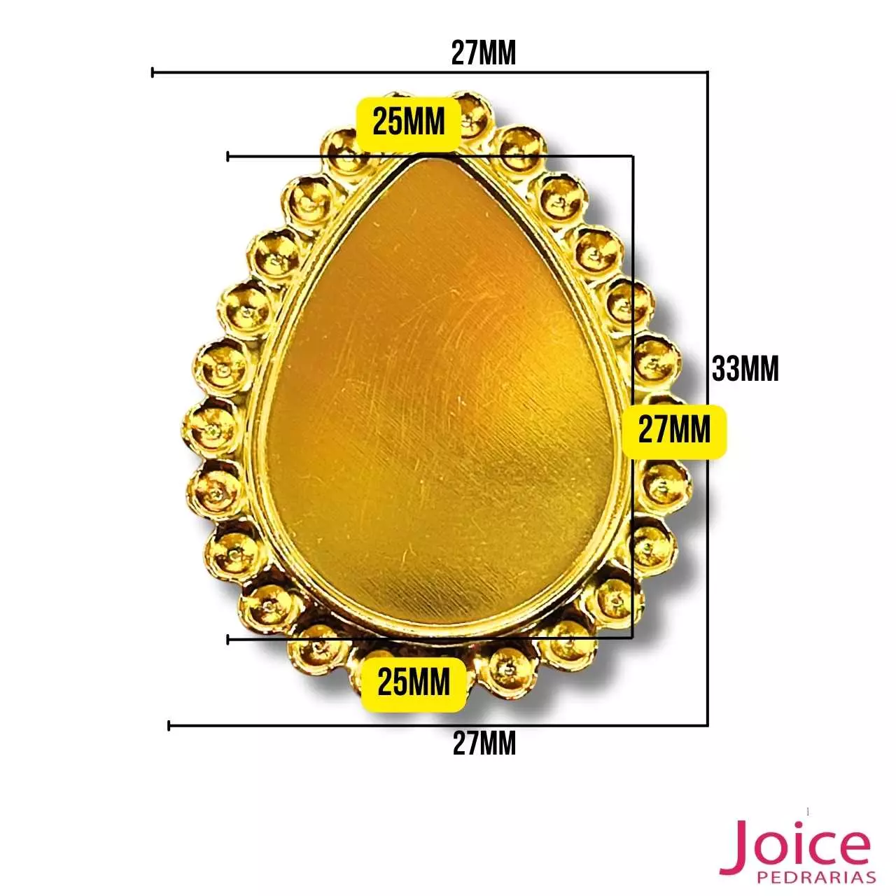 1-4 Tag Gota De Metal Dourado Para Chaton 27mm x 33mm C/100-Unidades-Ref:K20 - Imagem 1