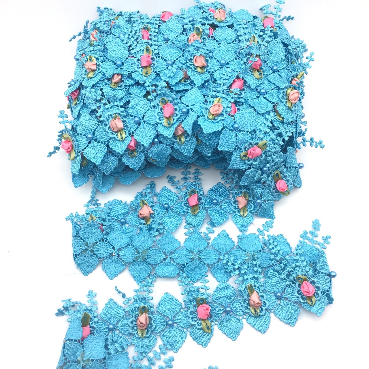 14741252198_Renda20de20Guipir20620azul Renda De Guipír 8cm Com 1Metros ref:ply-6 - Imagem 7