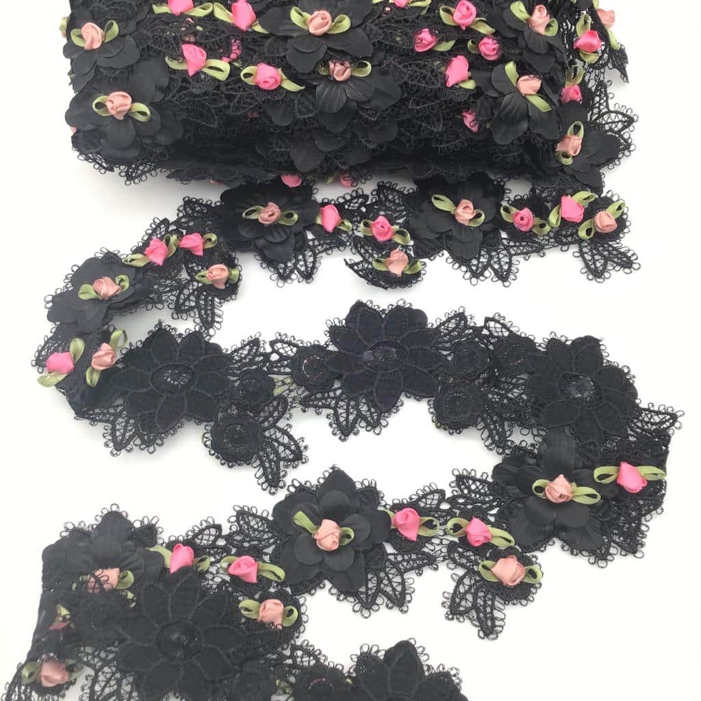 14908340674_aplique20renda20ply-420preto Renda De Guipír 6cm Com 1Metros ref:ply-4 - Imagem 8