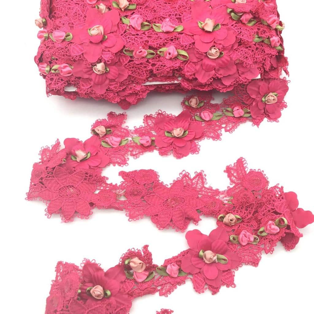 14908340828_aplique20renda20ply-420pink Renda De Guipír 6cm Com 1Metros ref:ply-4 - Imagem 10