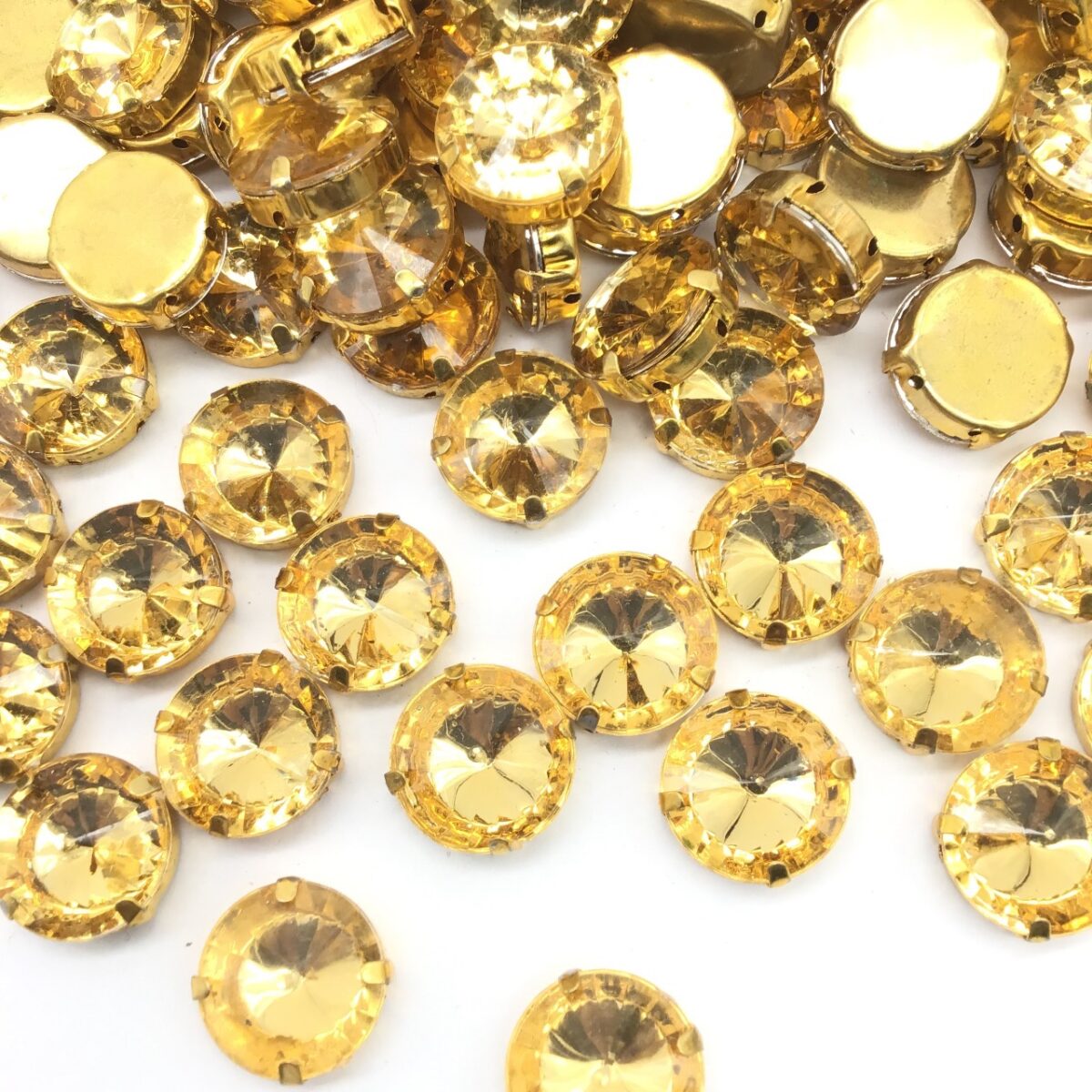 Pedra Engrampada Base Dourado Redondo 16mm C/50Unidades - Imagem 25