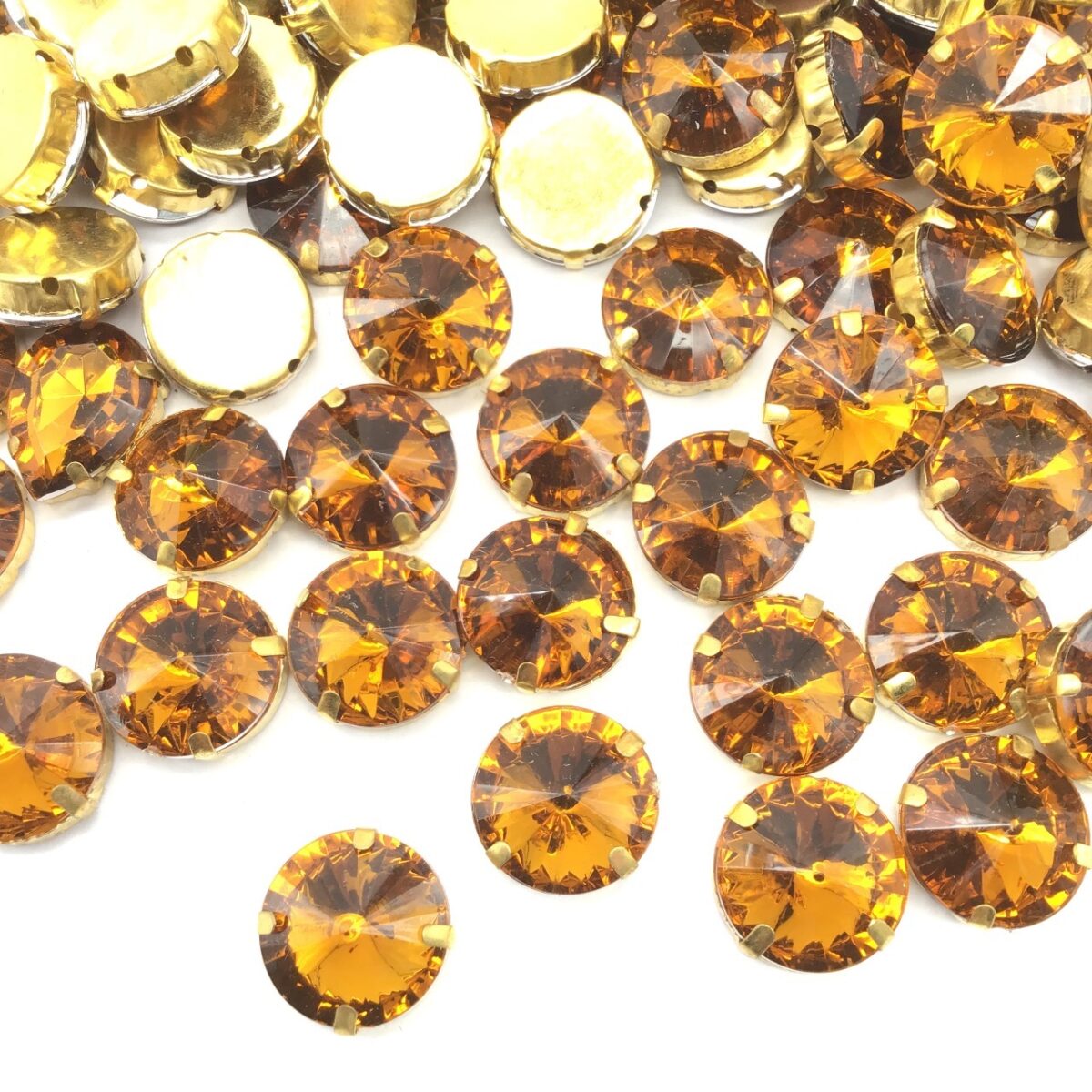 Pedra Engrampada Base Dourado Redondo 16mm C/50Unidades - Imagem 44