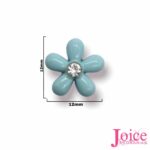 Aplique Metal Termo Colante Flor Azul Com strass c/50 unidades