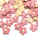 Aplique Metal Flor Rosa Com strass Termo Colante C/50Un - Imagem 2