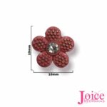 Aplique Metal Flor Rosa Com strass Termo Colante C/50Un