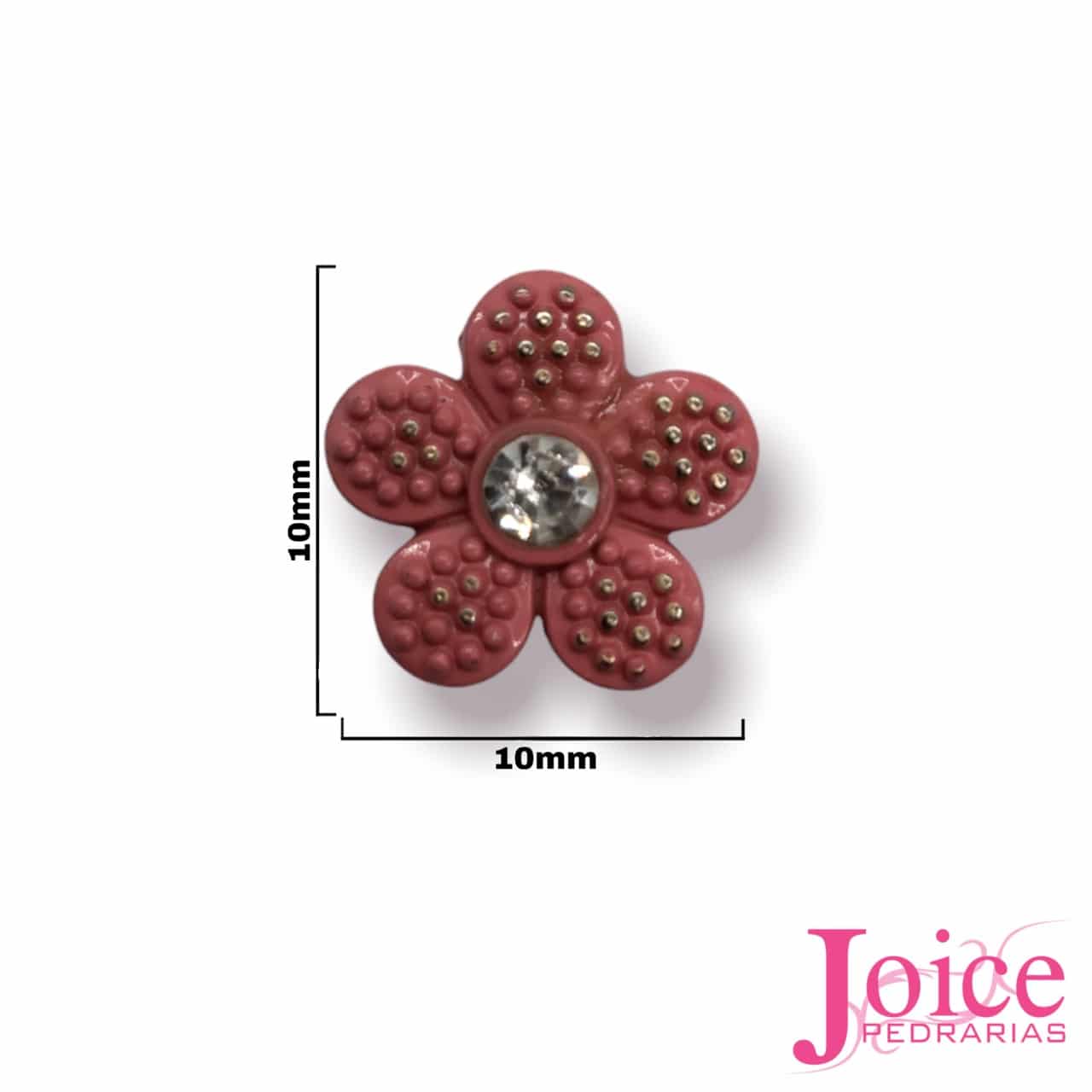 15107980461_aplique20de20metal20flor20rosa Aplique Metal Flor Rosa Com strass Termo Colante C/50Un - Imagem 1