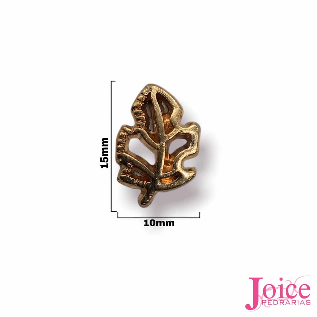 15107982150_aplique20de20metal20folha Aplique Metal Folha  Termo Colante C/50Un - Imagem 1