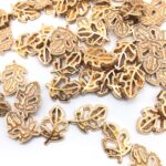 Aplique Metal Folha  Termo Colante C/50Un - Imagem 2