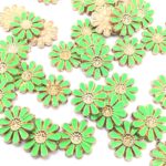 Aplique Metal Flor margarida verde Termo Colante C/50Un - Imagem 2