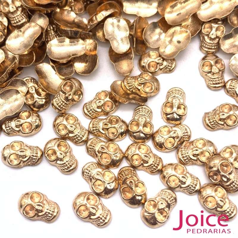 15140879986_28mm20800-×-800-px201 Caveira Metal Dourado 5mm X 10mm C/500Unidades - Imagem 1
