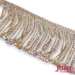 Franja De Strass Vidro 8cm c/1mt x 8cm dourado+furtacor - Imagem 2