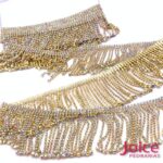 Franja De Strass Vidro 8cm c/1mt x 8cm dourado+furtacor