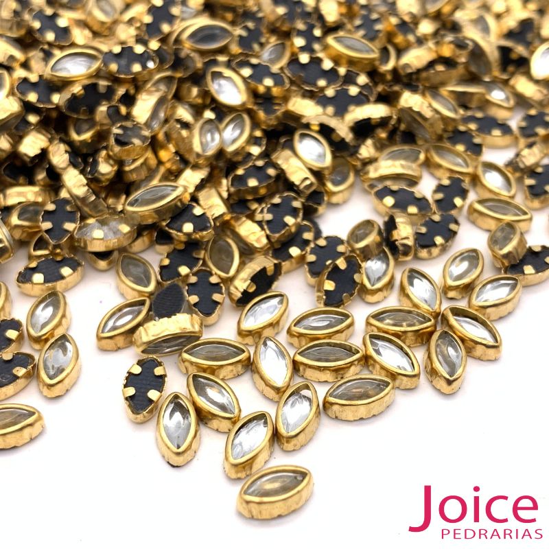 15157408393_28mm20800-×-800-px20800-×-800-px208-9 Olho de Gato Navete  3mm X 6mm Com Base Metal Dourado Termocolante C/5000Unidades - Imagem 5