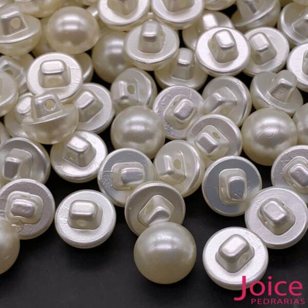 Botão Pérola Abs De Pé 10mm Creme C/500Gramas