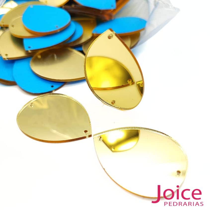 xr:d:DAFq3CROOik:99,j:8165428084650588471,t:23090512 Chaton Espelho Gota 30mm x 40mm Com Furo Para Costura C/200-Unidades - Imagem 5
