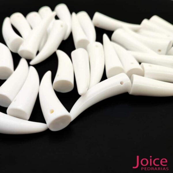 Pingente Dente Marfim De Resina 4CM Branco C/100-unidades