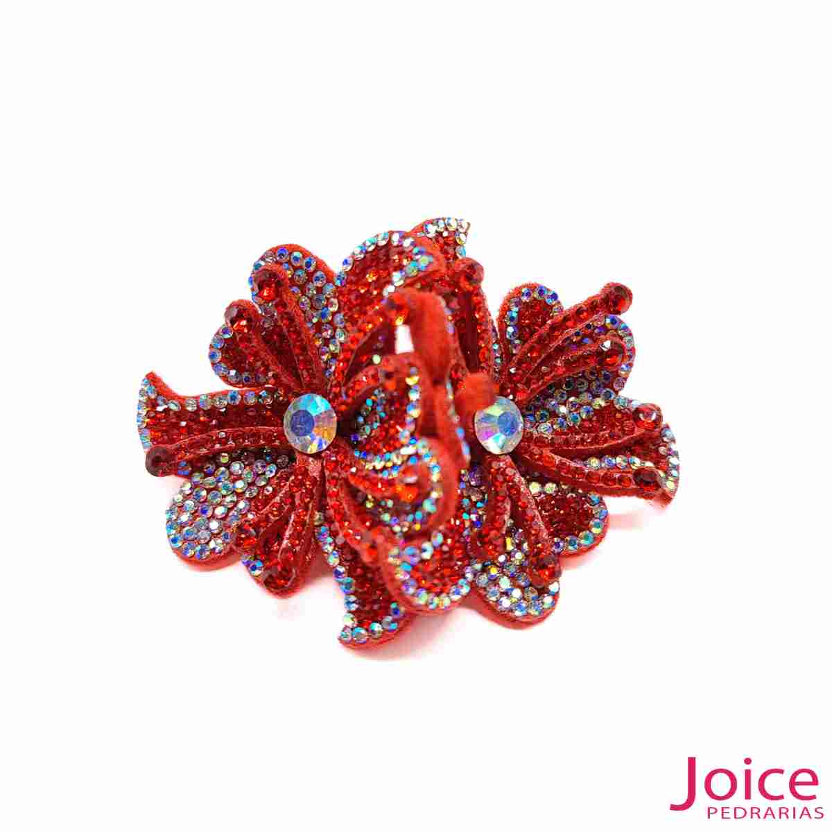 15288805115_vermelho-2-1 Aplique Flor Com Strass De Cristal 55mm C/10-Unidades Ref:20-315 - Imagem 9