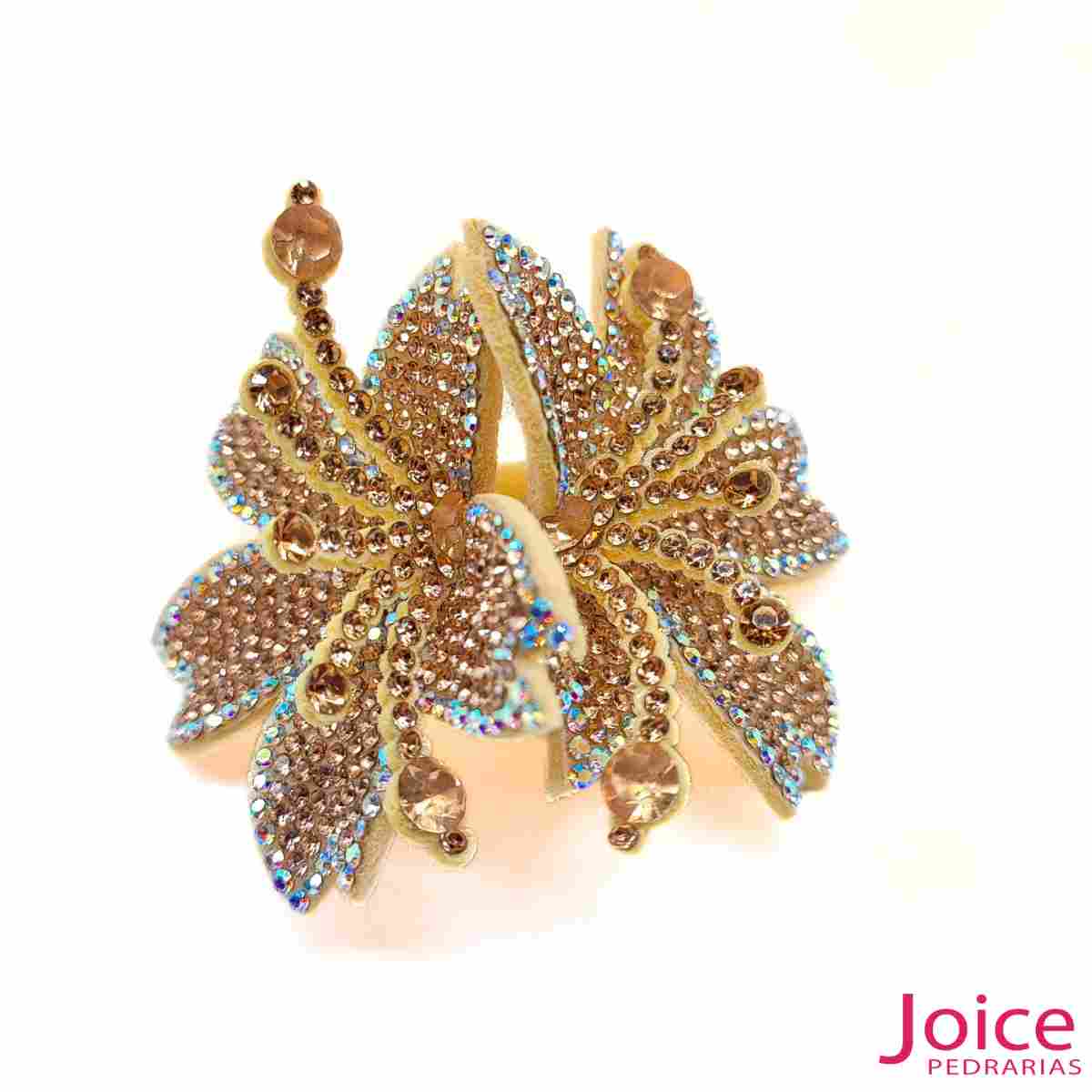 15288856598_nude Aplique Flor Com Strass De Cristal 65mm C/10-Unidades Ref:20-316 - Imagem 5