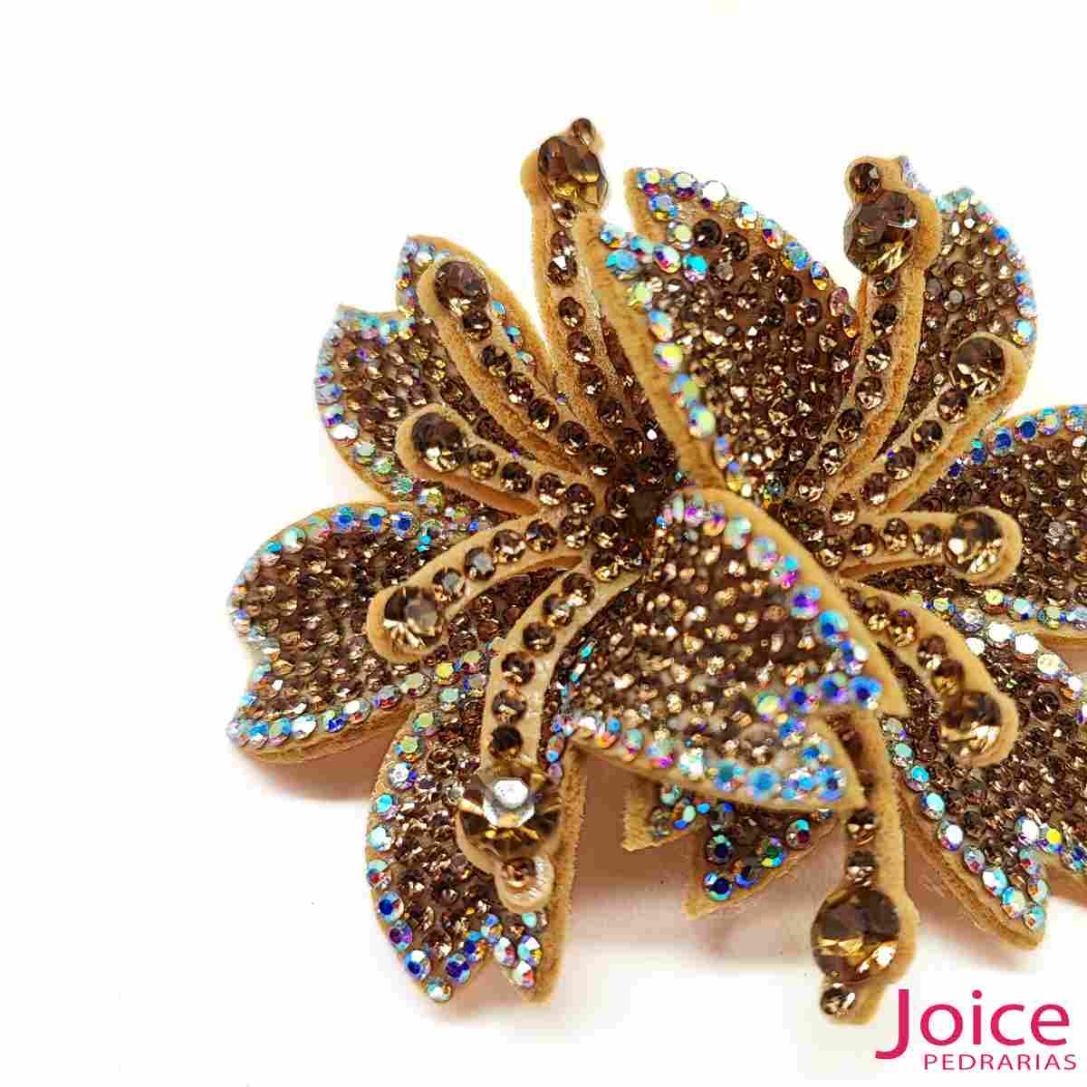 15288856652_3 Aplique Flor Com Strass De Cristal 65mm C/10-Unidades Ref:20-316 - Imagem 2