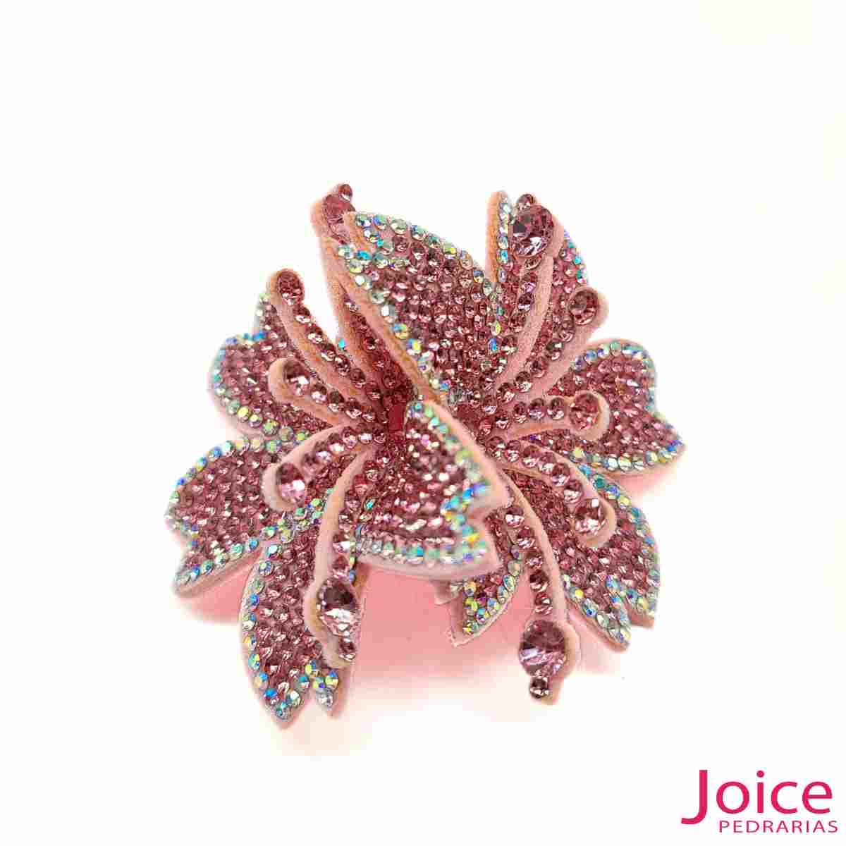 15288856756_rosa Aplique Flor Com Strass De Cristal 65mm C/10-Unidades Ref:20-316 - Imagem 4