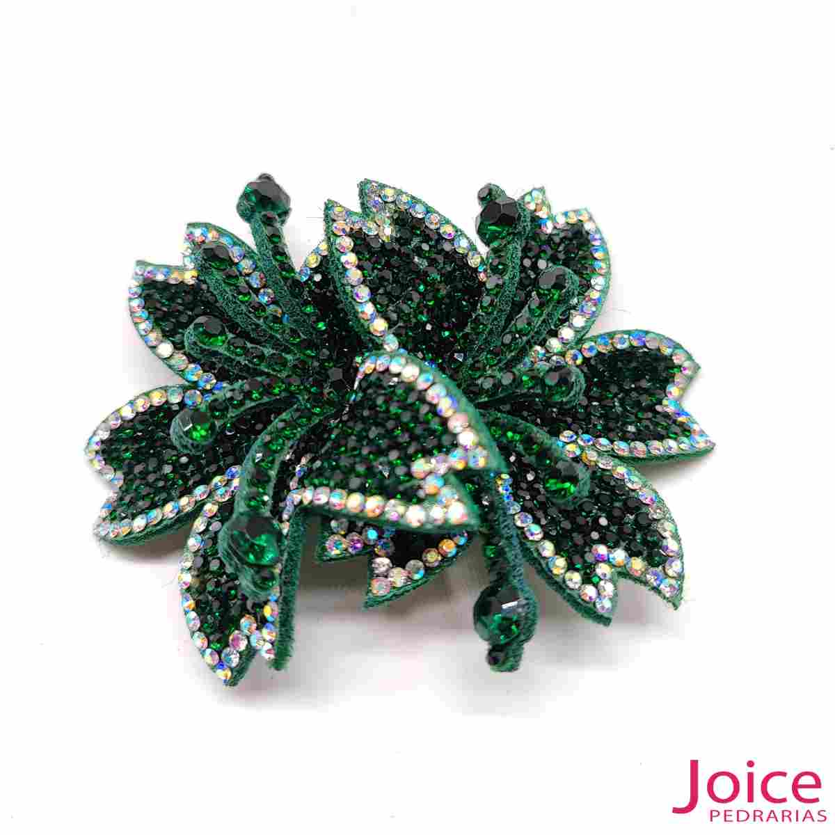 15288856775_verde20bandeira Aplique Flor Com Strass De Cristal 65mm C/10-Unidades Ref:20-316 - Imagem 8