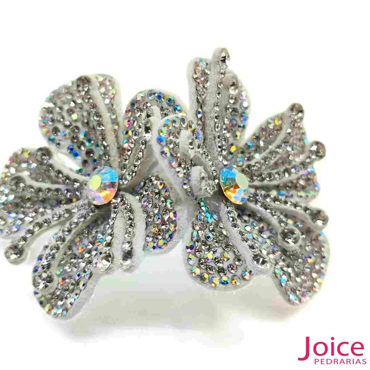 15288885681_prata-2 Aplique Flor Com Strass De Cristal 55mm C/10-Unidades Ref:20-315 - Imagem 15
