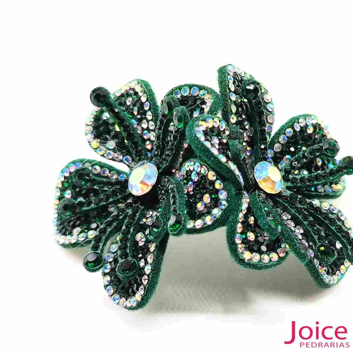15288885725_verde20bandeira-1 Aplique Flor Com Strass De Cristal 55mm C/10-Unidades Ref:20-315 - Imagem 2