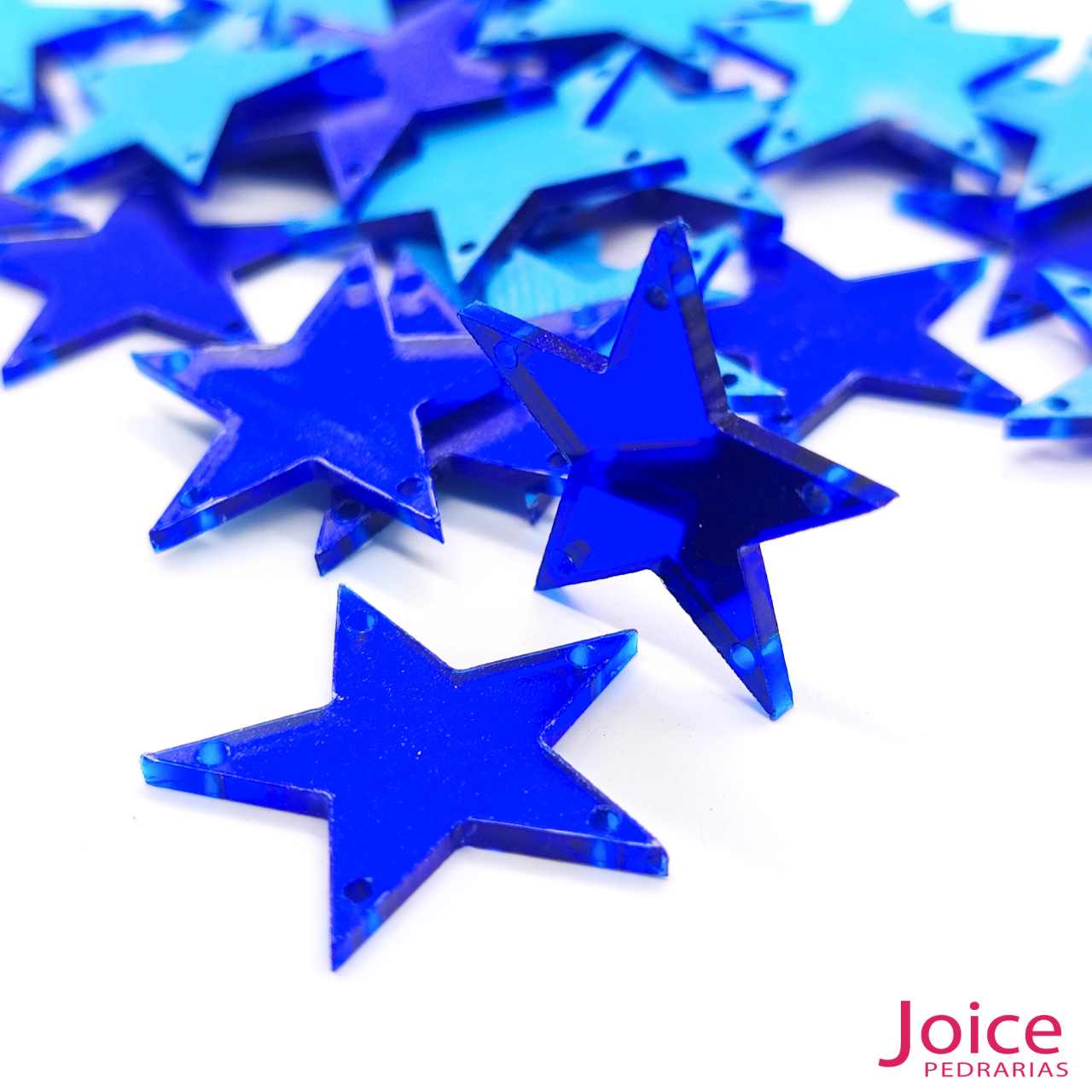 15295627206_azul20bic Chaton Espelho Estrela Com  Furo Para Costura 25mm C/200 Unidades - Imagem 5