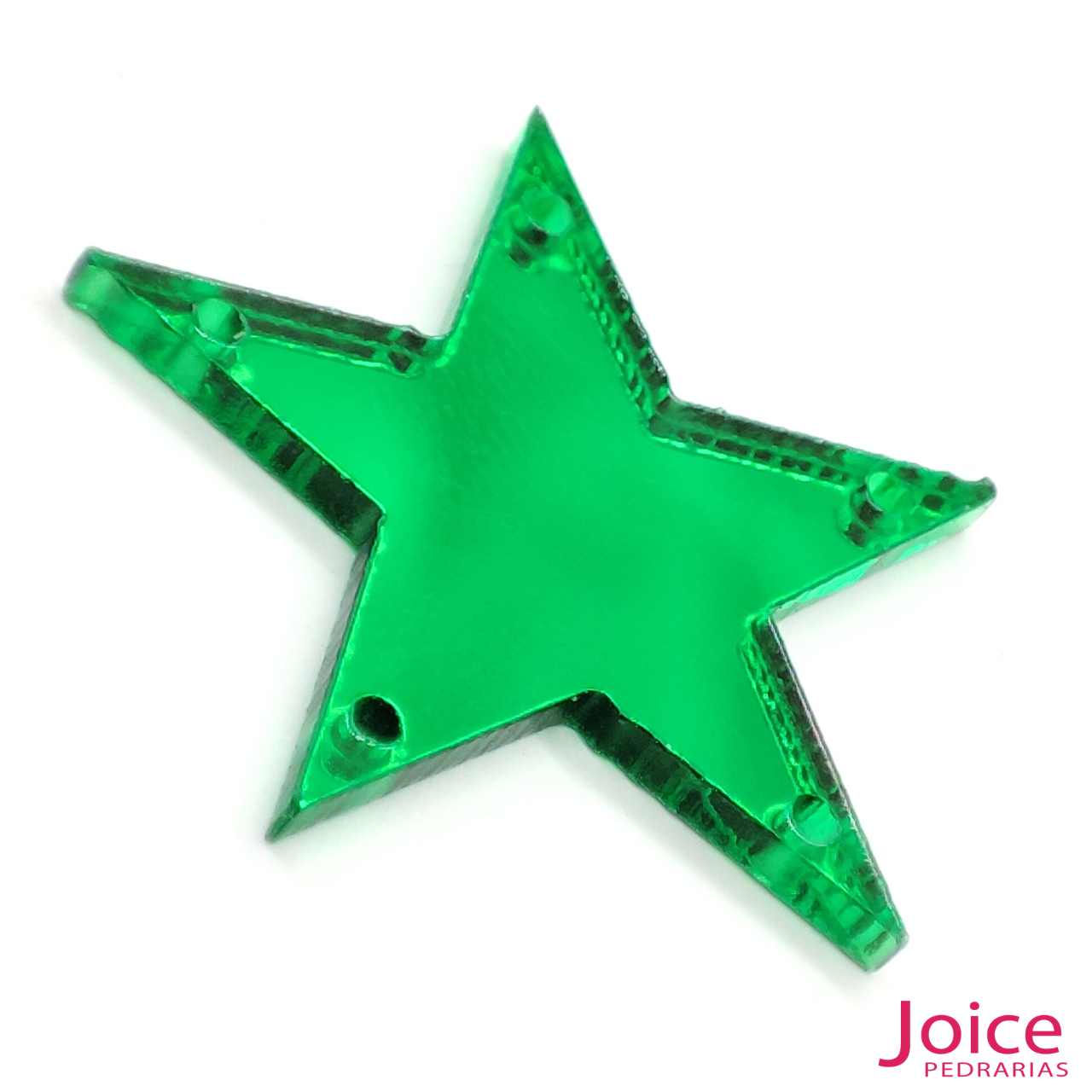 15295627251_7 Chaton Espelho Estrela Com  Furo Para Costura 25mm C/200 Unidades - Imagem 3