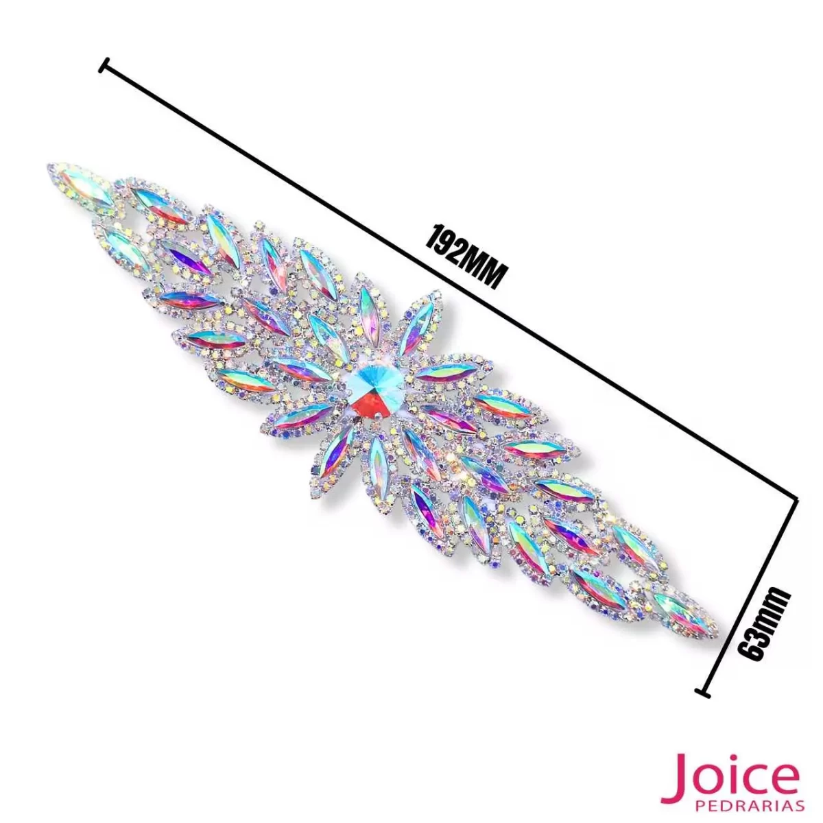 Aplique De Strass 63mm X 192mm C/1-Unidades Ref:101 - Imagem 1