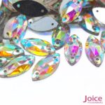 Imitação Swarovski Navete Base Reta Com Furo 7mm X 15mm C/1000-Unidades