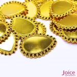 Tag Gota De Metal Dourado Para Chaton 27mm x 33mm C/100-Unidades-Ref:K20 - Imagem 2