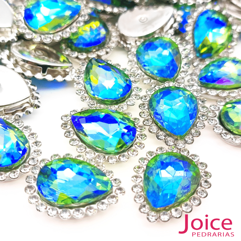 2 Gota Cristal Imitação Swarovski Com Strass Base De Aço C/200unidades - Imagem 23