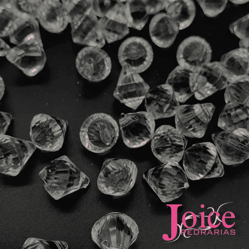 28mm-3 Ponteira De Acrilico Pião Transparente C/500Gramas - Imagem 1