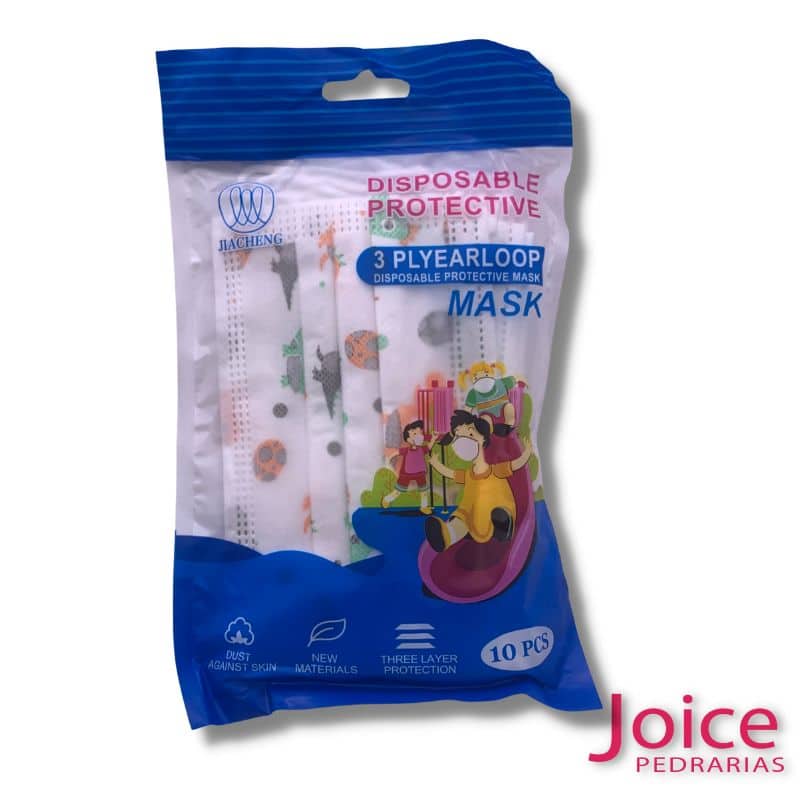 xr:d:DAFLGXxhA0E:99,j:35590554282,t:22091712 Máscara Descartável Infantil Tripla C/Elastico 10Un - Imagem 3