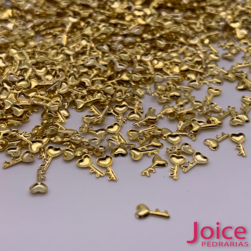 xr:d:DAFLAofDNuE:664,j:38905298172,t:22102414 Metal de Jóias para Unhas Chave 2mm x 6mm C/1000Un Ref:N21 - Imagem 1