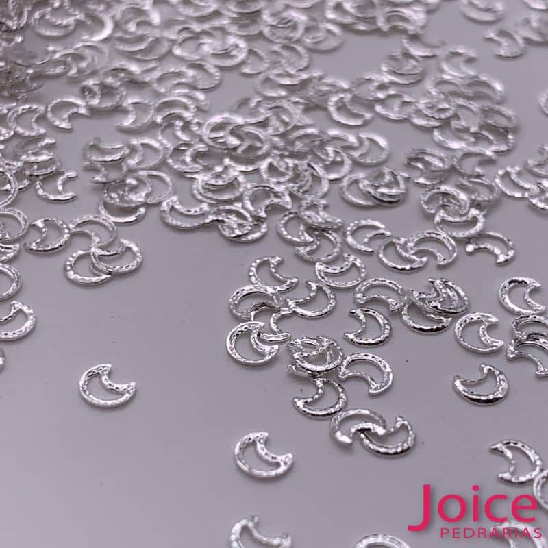 xr:d:DAFLAofDNuE:675,j:38905540879,t:22102414 Metal de Jóias para Unhas Lua Vazado 3mm C/1000Un  Ref:  N12-prata - Imagem 1