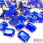 Pedra Engrampada Retângulo Base Prata 13mm X 18mm C/100Unidades