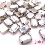 Pedra Engrampada Retângulo Base Prata 13mm X 18mm C/100Unidades - Imagem 4
