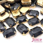 Pedra Engrampada Retângulo Base Dourado 18mm X 25mm C/100Unidades - Imagem 2