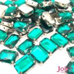 Pedra Engrampada Retângulo Base Prata 13mm X 18mm C/100Unidades - Imagem 2