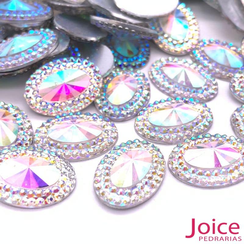xr:d:DAFHtcqW8CM:974,j:47990076927,t:23030217 Chaton Oval Indiana Resina 13mm X 18mm C/300unidades - Imagem 2