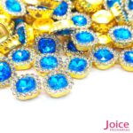 Chaton Quadrado Acrílico Com Base ABS dourado com Strass 13mm X 13mm C/1000-Unidades - Imagem 6