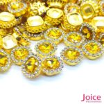 Chaton Quadrado Acrílico Com Base ABS dourado com Strass 13mm X 13mm C/1000-Unidades - Imagem 7