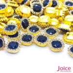 Chaton Quadrado Acrílico Com Base ABS dourado com Strass 13mm X 13mm C/1000-Unidades - Imagem 8