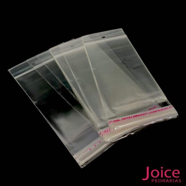 Saquinho Adesivado C/Cola Transparente 7Cm X 14Cm + 3Cm+2.5Cm  C/200 Unidades