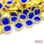 Chaton Quadrado Acrílico Com Base ABS dourado com Strass 13mm X 13mm C/1000-Unidades - Imagem 3