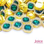 Chaton Quadrado Acrílico Com Base ABS dourado com Strass 13mm X 13mm C/1000-Unidades - Imagem 9