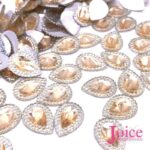 Açucarado Gota Resina 13mmX18mm Em Volta Com Cristal C/270un - Imagem 4